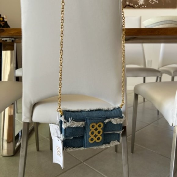 KOORELOO Amalfi Clutch Fringe Denim Crossbody Bag - Picture 14 of 15